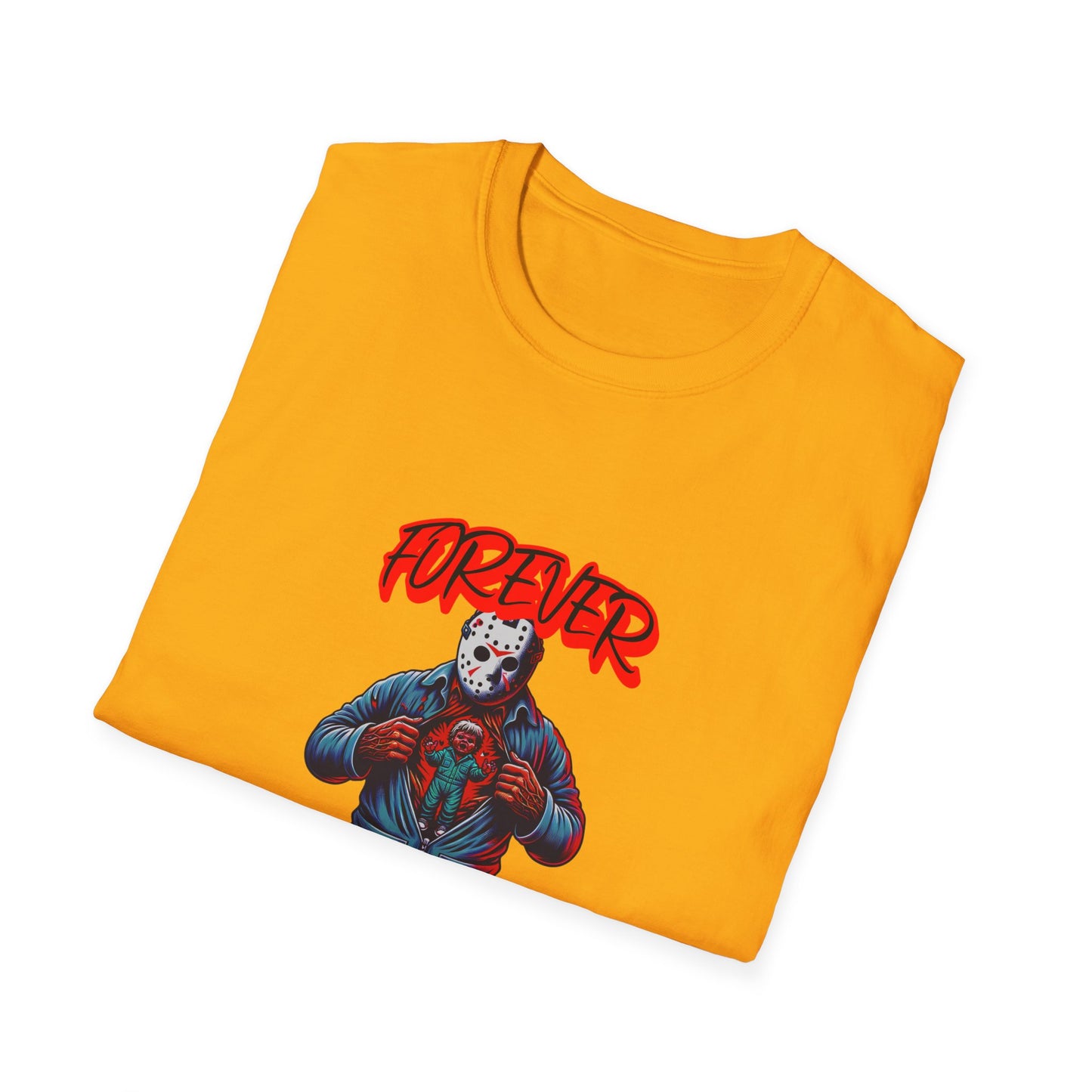 Horrorvational Forever Young Horror Fun Jason With The Mask On Voorhees Unisex Softstyle T-Shirt Friday Shirt