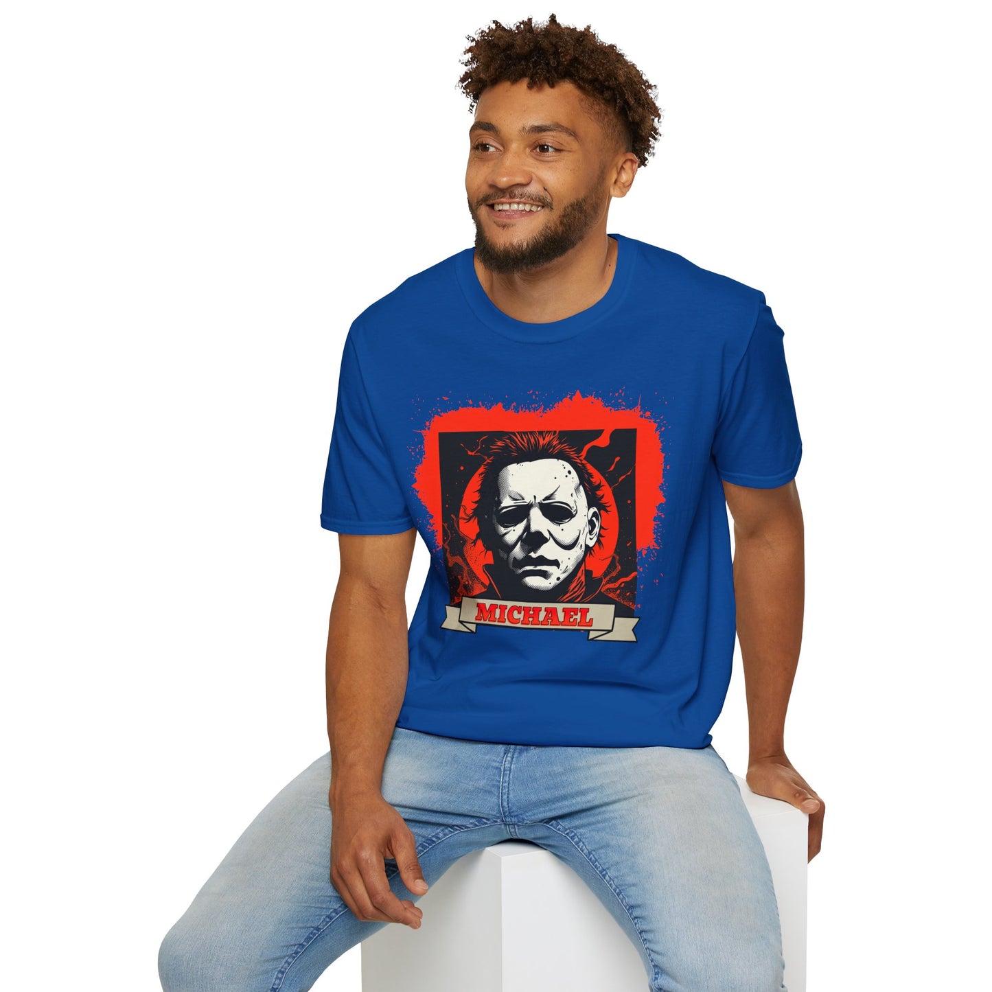 Vintage Horror Mask Portrait "Michael" Graphic T-Shirt