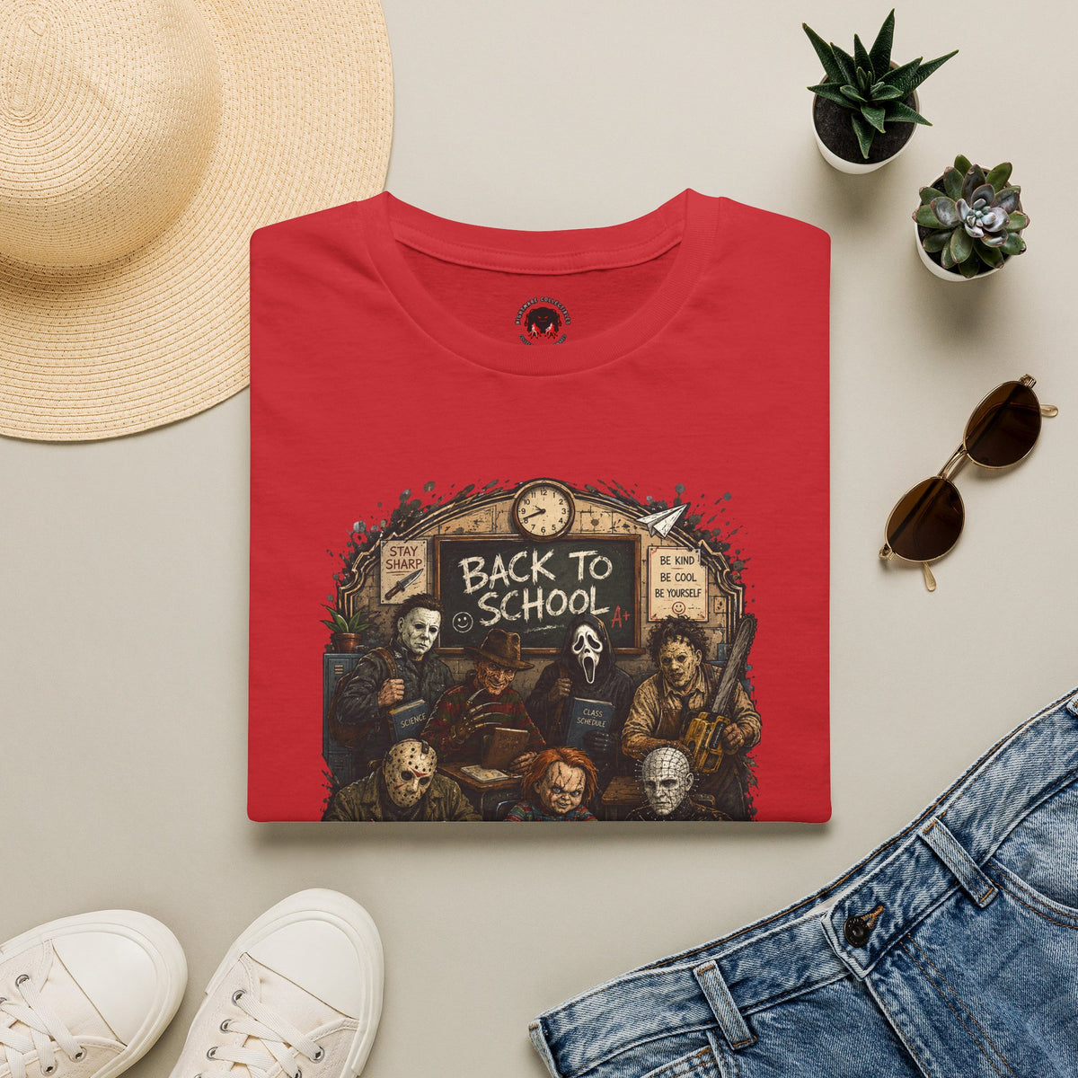 "Back to School" Horror Movie Character Class Portrait - T Shirt
