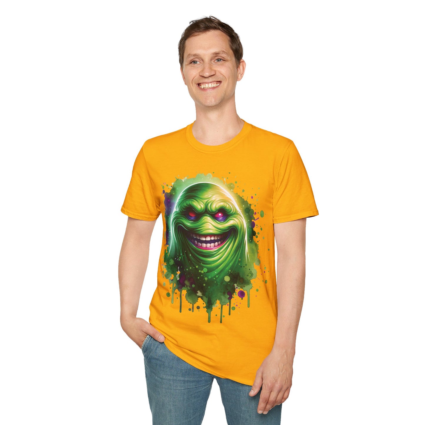 Slimey Ghost Spector Horror Fun Unisex Soft style T Shirt Men Women