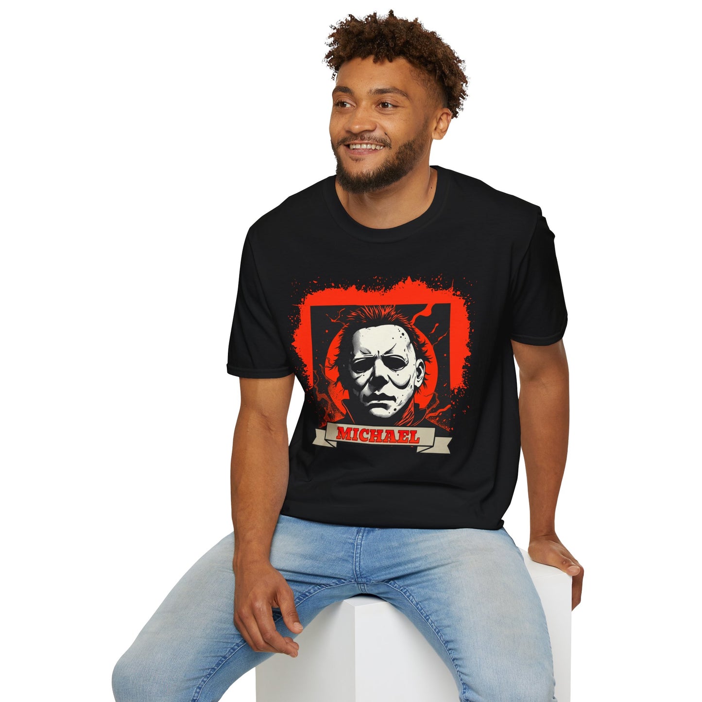 Vintage Horror Mask Portrait "Michael" Graphic T-Shirt