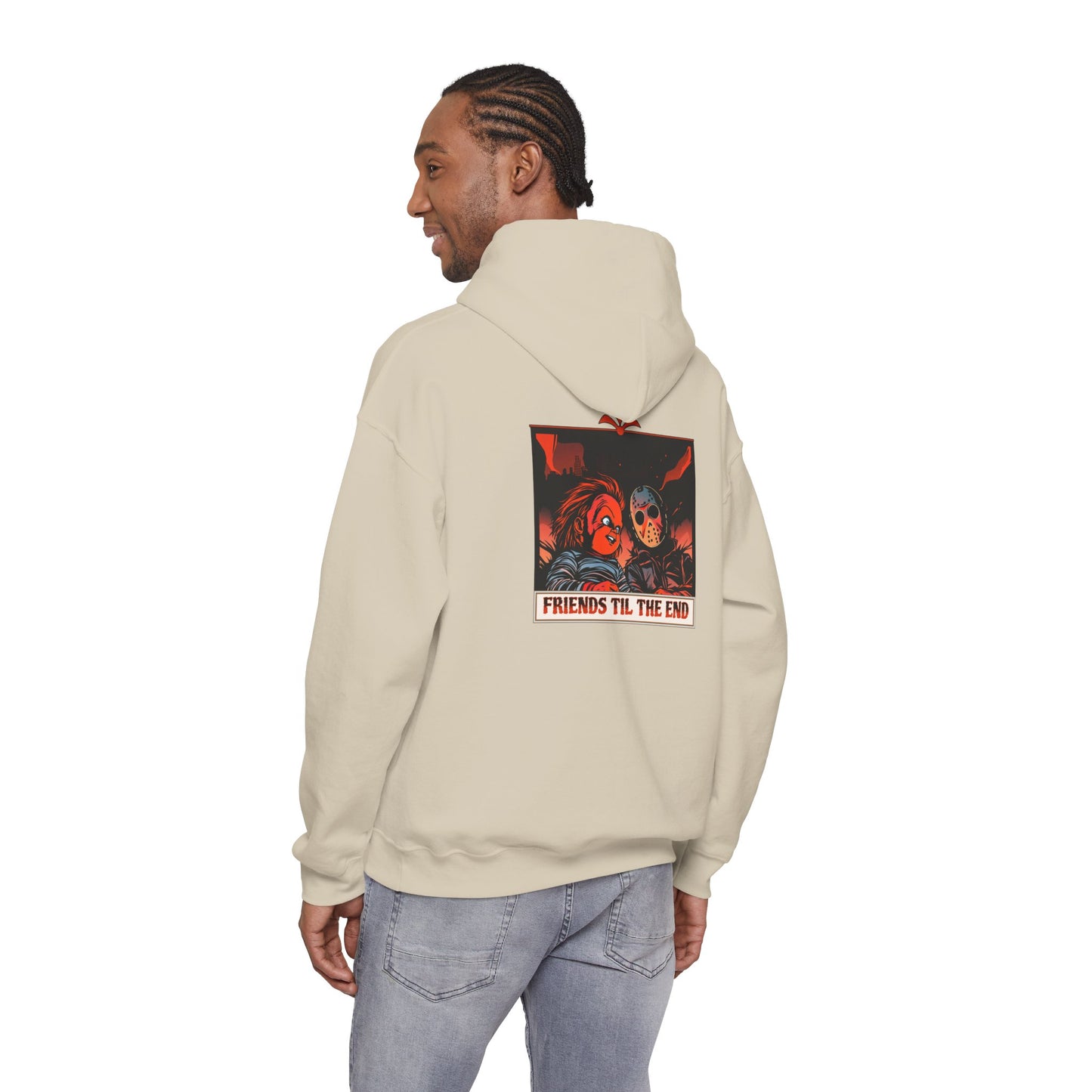 Hoodie - Friends Til The End Horror Movie Icon Friends Graphic Hoodie