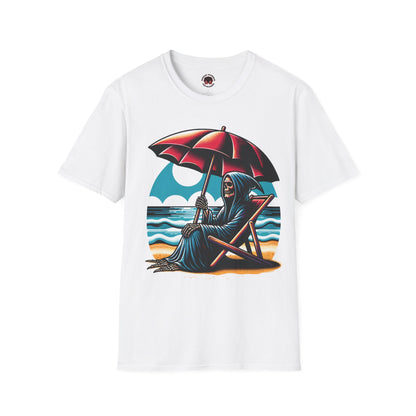 Summerween Grim Reaper Beach Day Unisex Soft style T-Shirt