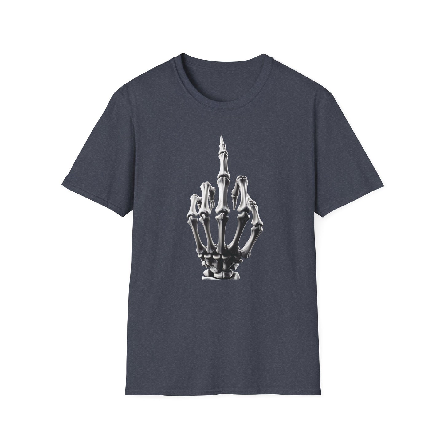 Skeleton Middle Finger T-Shirt — Edgy Gothic Graphic Tee