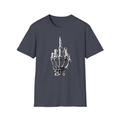 Skeleton Middle Finger T-Shirt — Edgy Gothic Graphic Tee