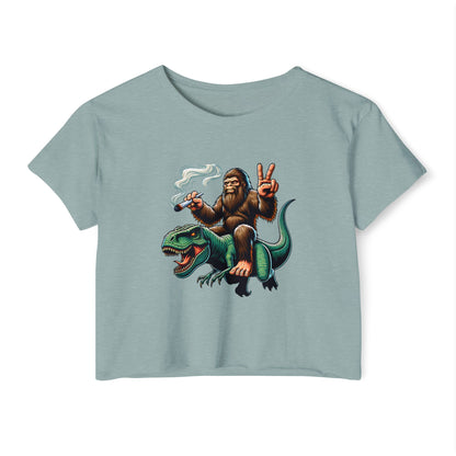Bigfoot & T Rex Best Friends Women's Crop Top