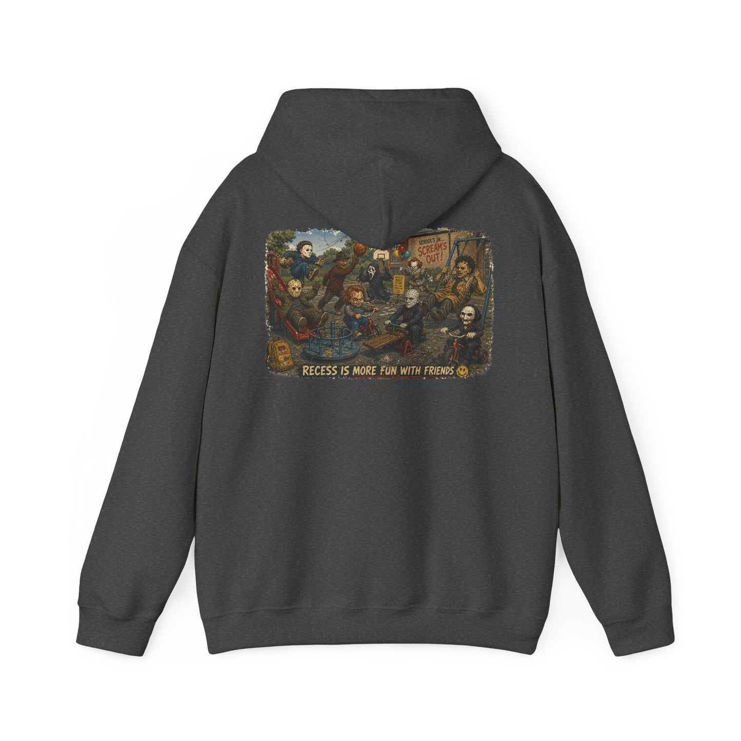 Horror Icons Illustration “Recess Is More Fun With Friends” - Hoodie