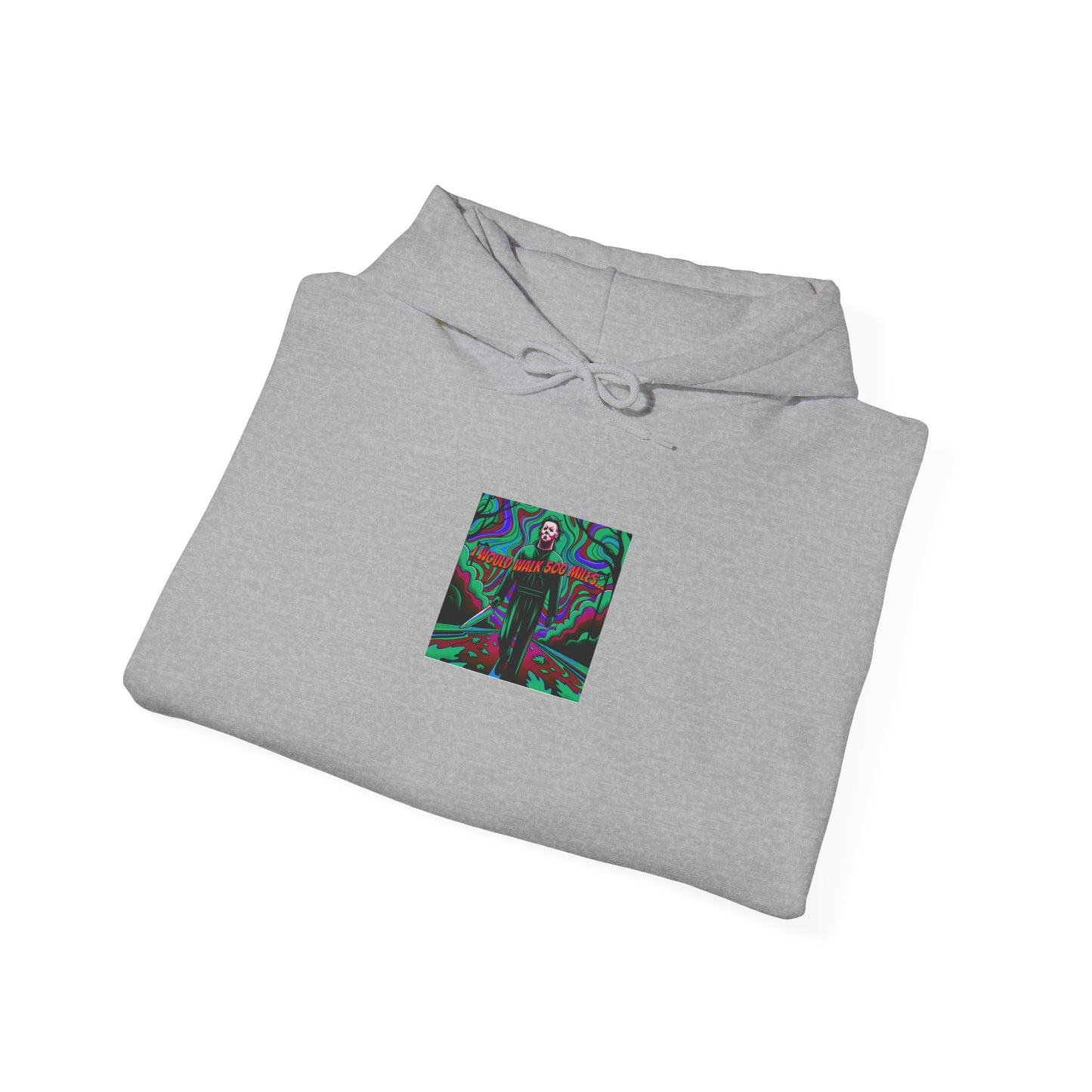 Psychedelic Road Trip Michael Hoodie – "Would Walk 500 Miles" Graphic Pullover