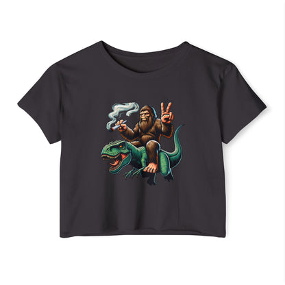 Bigfoot & T Rex Best Friends Women's Crop Top