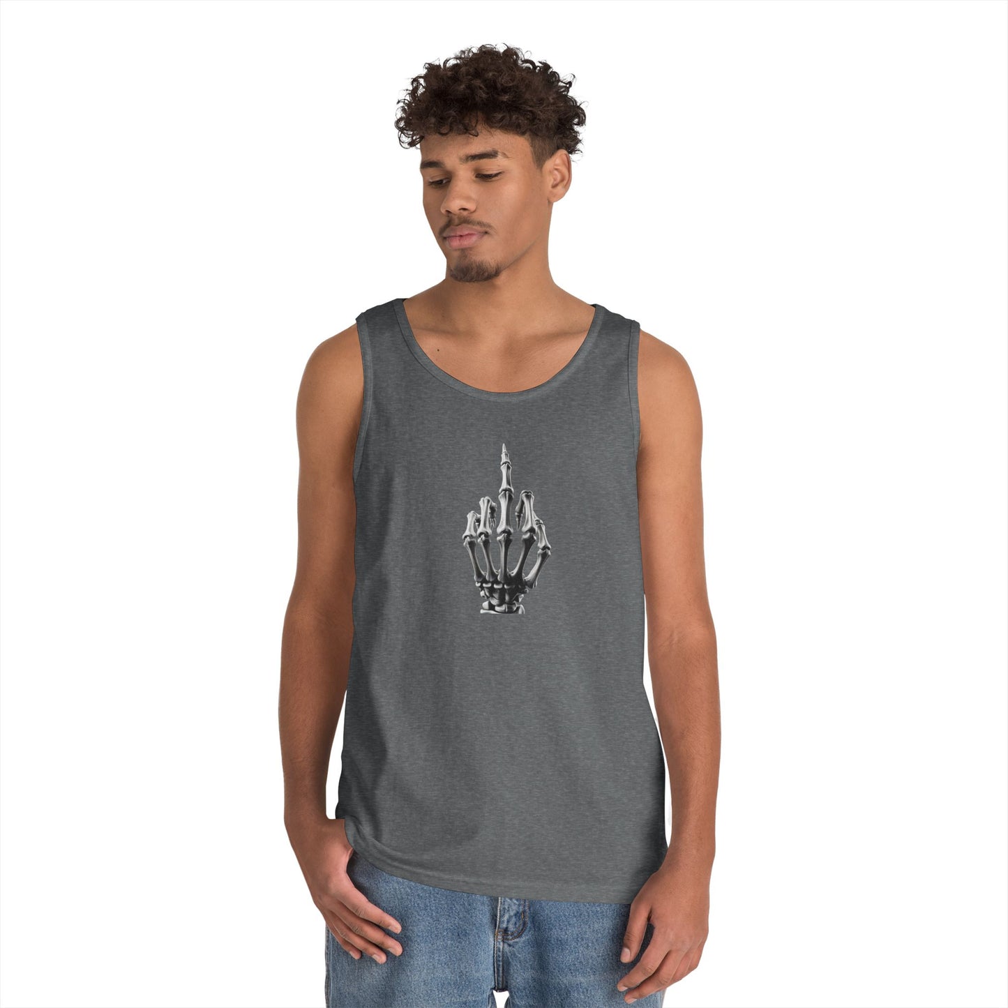 Skeleton Hand Middle Finger Tank Top – Edgy Skull Finger