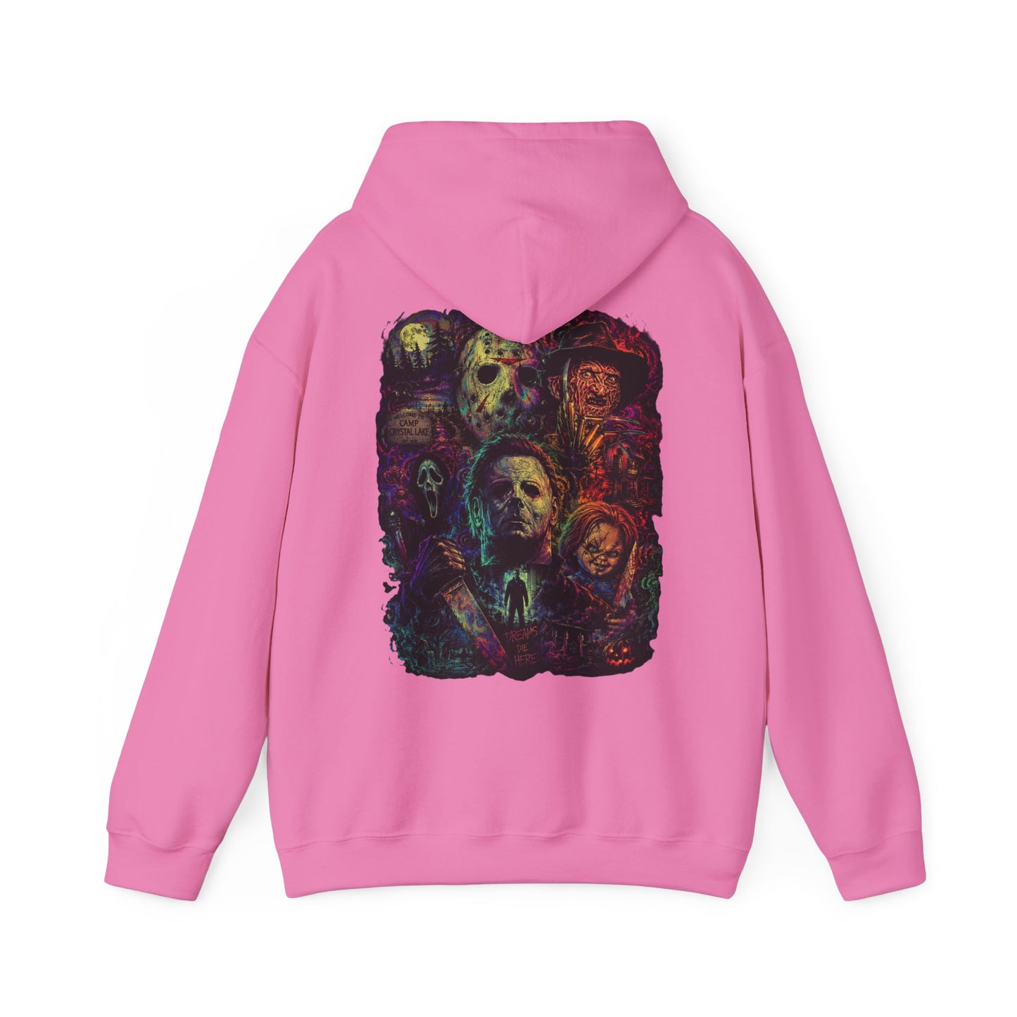 Horror Icons Hoodie — Vintage Slasher Collage Sweatshirt