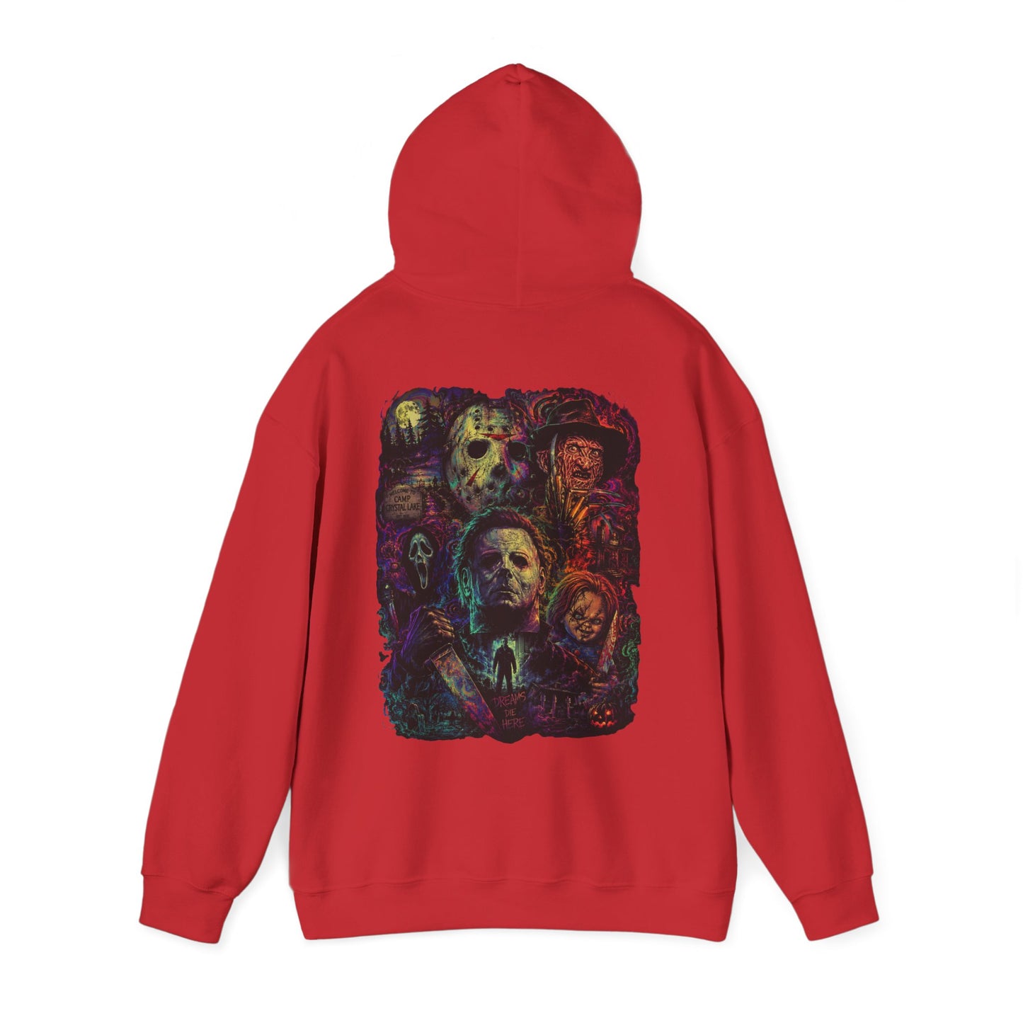 Horror Icons Hoodie — Vintage Slasher Collage Sweatshirt