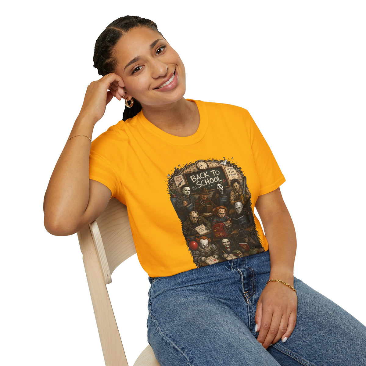 "Back to School" Horror Movie Character Class Portrait - T Shirt