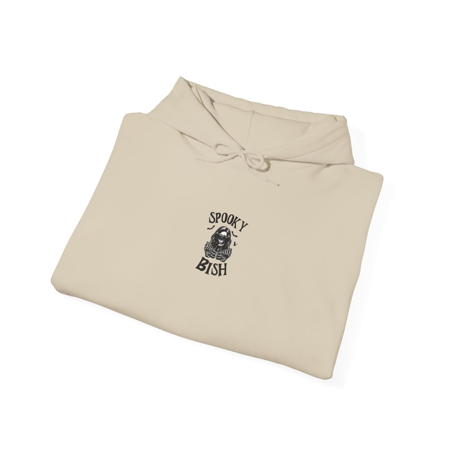 Spooky Bish Hoodie — Skeleton Finger and Sunglasses Design