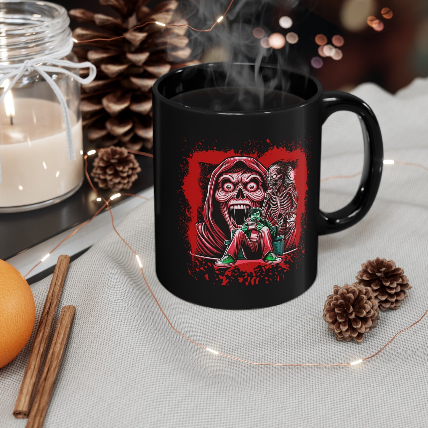 Horror Movie Addict Black Coffee Tea Mug Cup (11oz, 15oz)