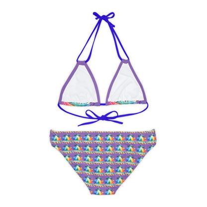 Summerween UFO Beach Day Strappy Bikini Set (AOP)