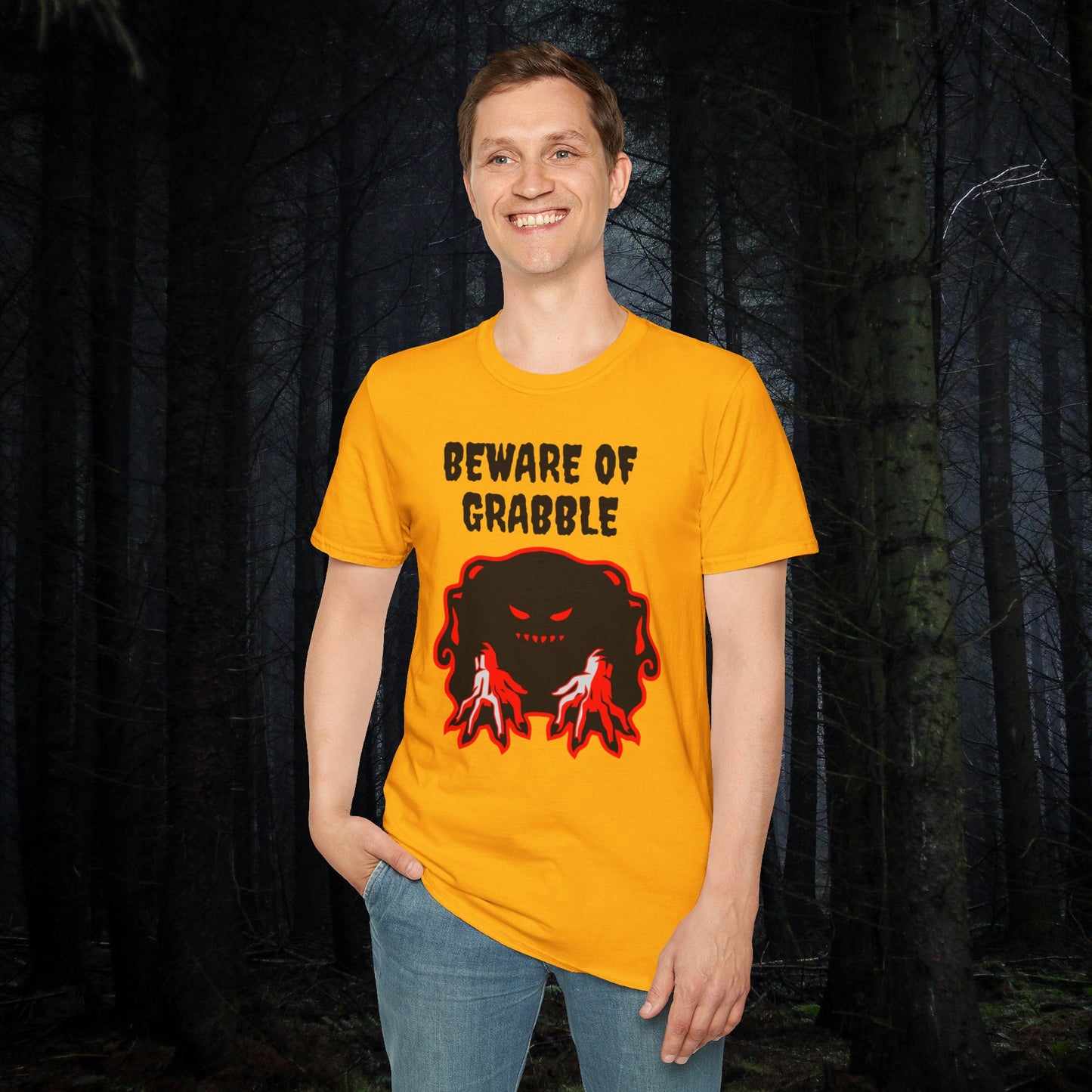 Nightmare Collectibles Beware Of Grabble Unisex Softstyle T-Shirt Horror Fun Shirt