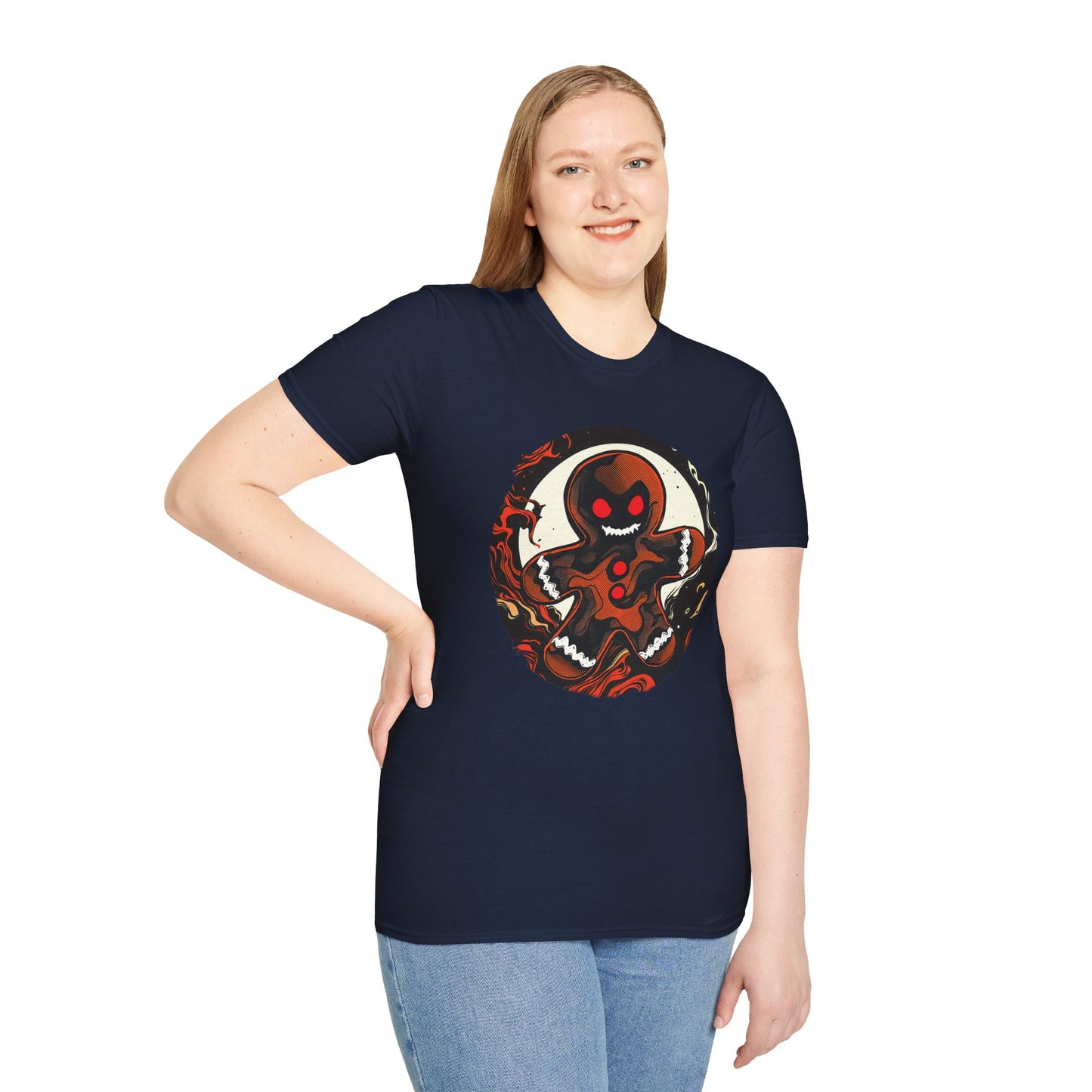Evil Gingerbread T-Shirt – Spooky Holiday Horror Cookie Design