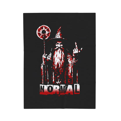Velveteen Plush Blanket - F*ck Normal! Wizard Middle Finger Design