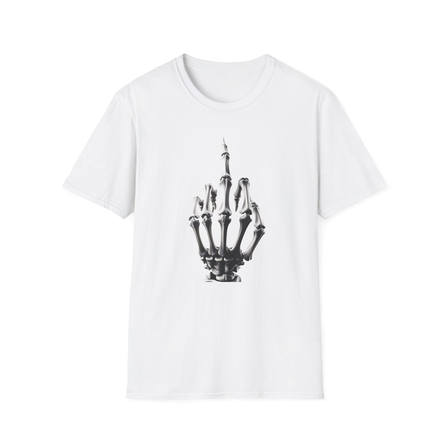 Skeleton Middle Finger T-Shirt — Edgy Gothic Graphic Tee