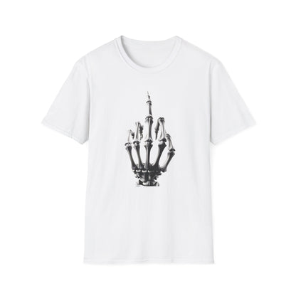 Skeleton Middle Finger T-Shirt — Edgy Gothic Graphic Tee
