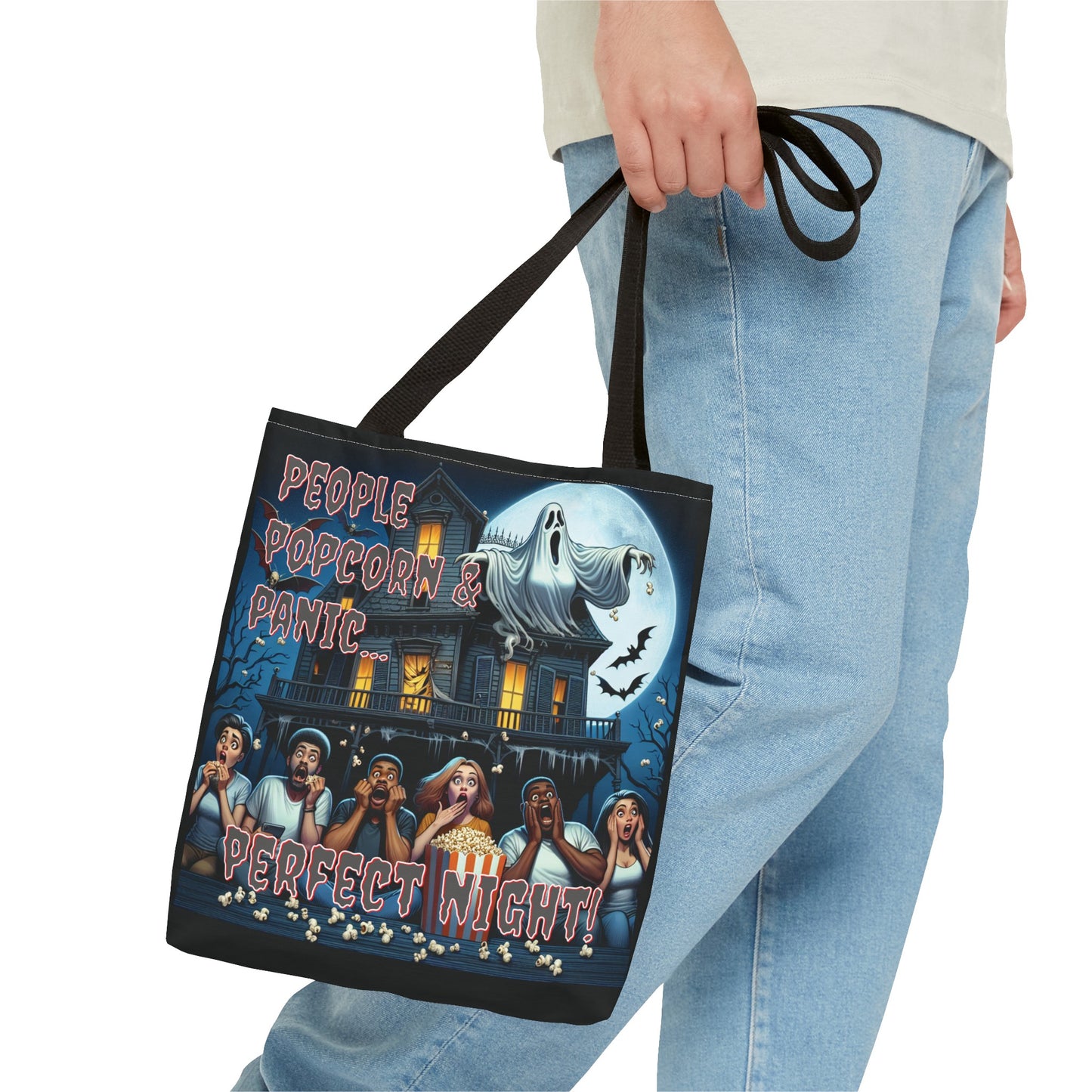 People Popcorn & Panic Perfect Night Shoulder Tote Bag (AOP)