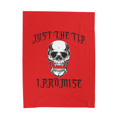 Vampire Just The Tip Skull Velveteen Plush Throw Blanket