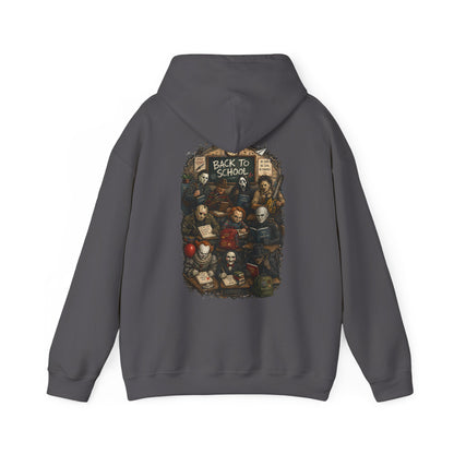 Horror Icons "Back to School" Hoodie — Vintage Movie Villains Graphic Sweatshirt
