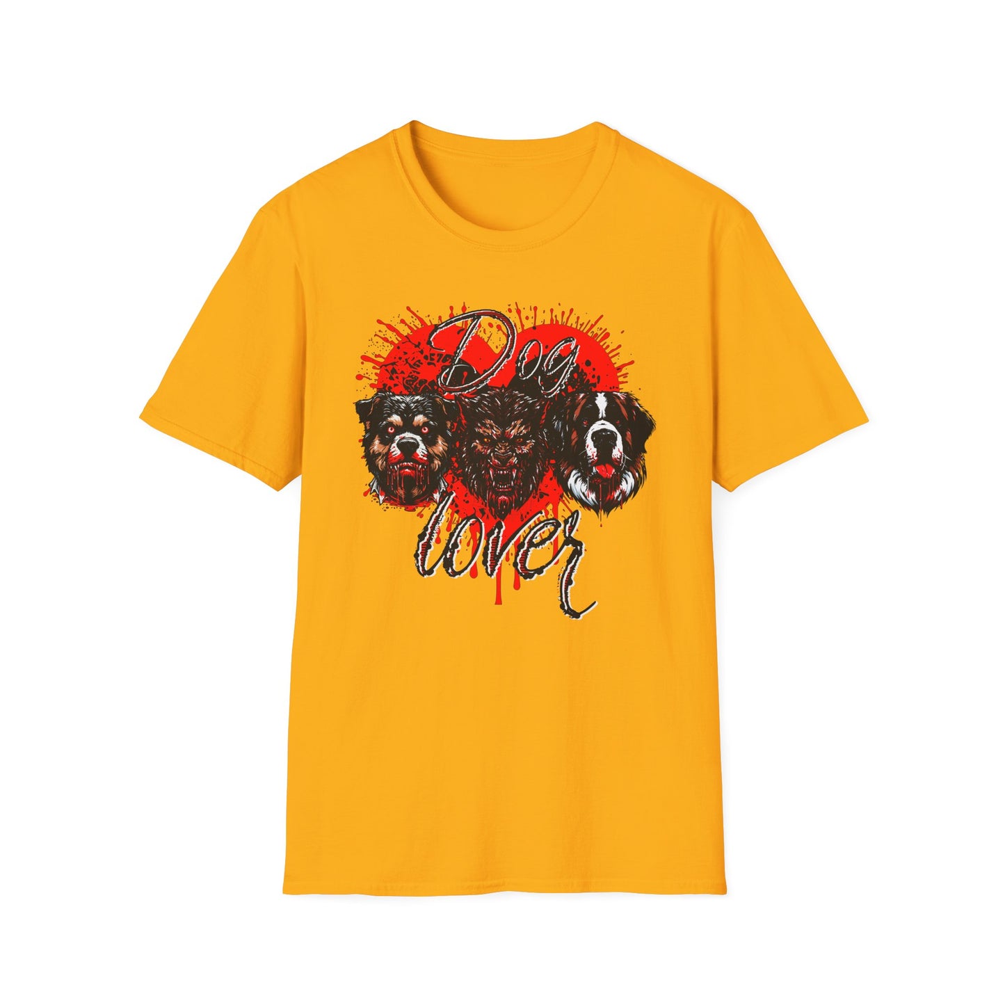 Dog Lover Hounds Of Hell Bloody heart Horror Fun Unisex Softstyle T-Shirt Animal Dark Humor Shirt