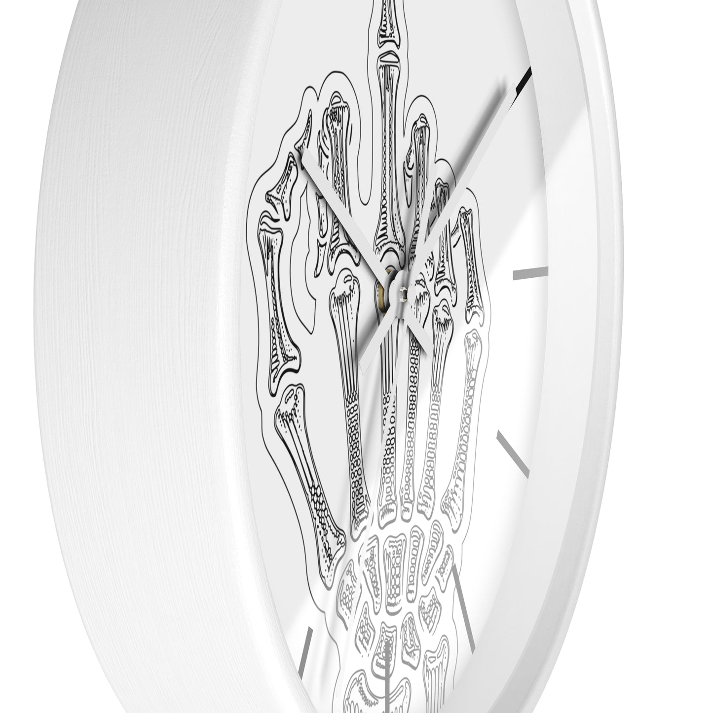 Spooky Skeleton Middle Finger Wall Clock