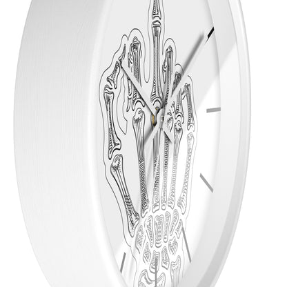 Spooky Skeleton Middle Finger Wall Clock