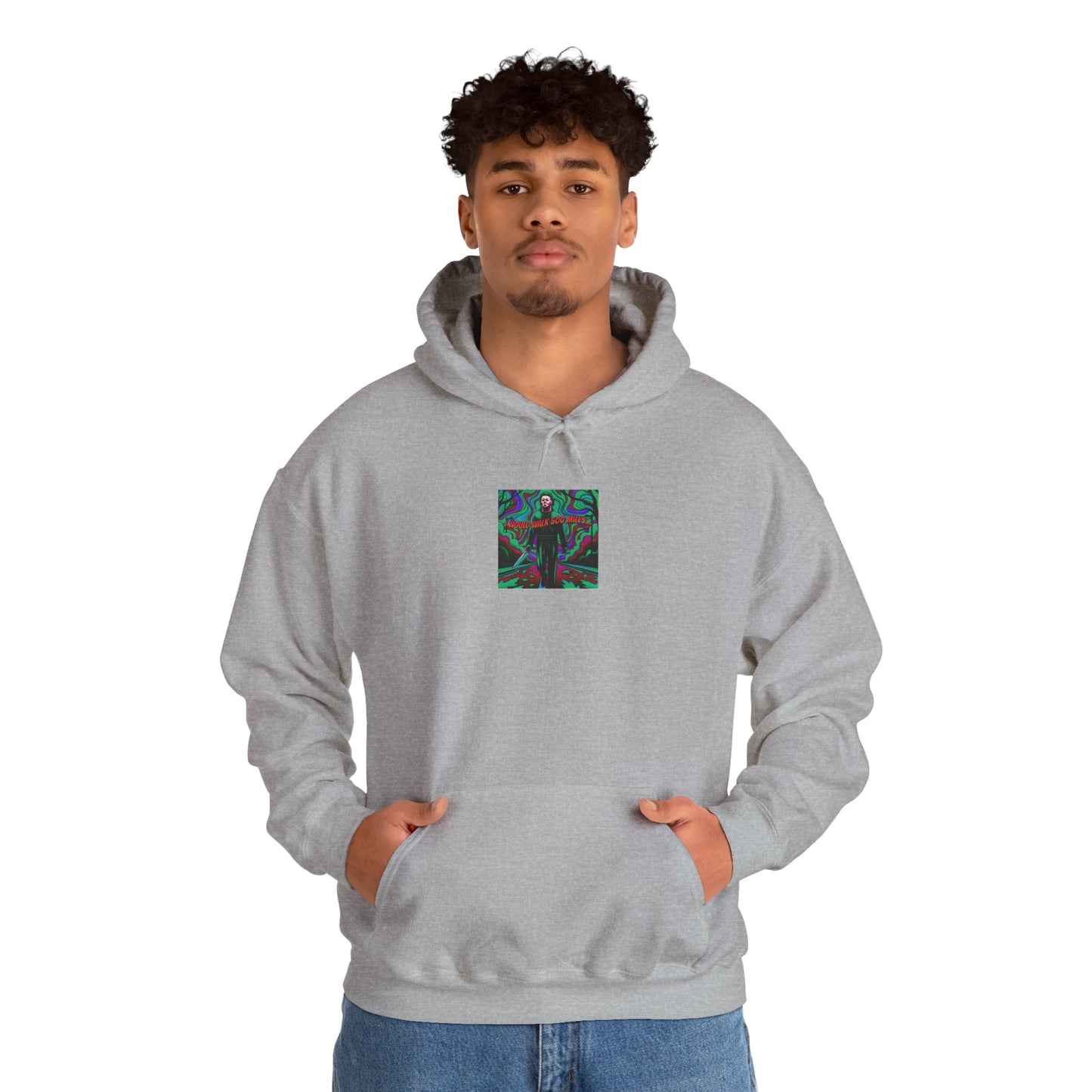 Psychedelic Road Trip Michael Hoodie – "Would Walk 500 Miles" Graphic Pullover