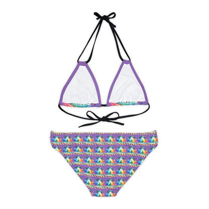 Summerween UFO Beach Day Strappy Bikini Set (AOP)