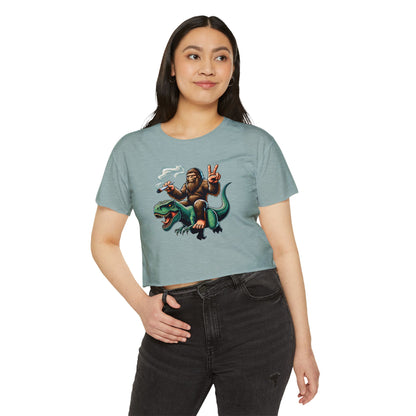 Bigfoot & T Rex Best Friends Women's Crop Top