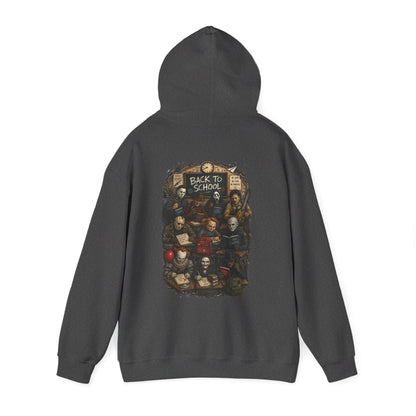 Horror Icons "Back to School" Hoodie — Vintage Movie Villains Graphic Sweatshirt