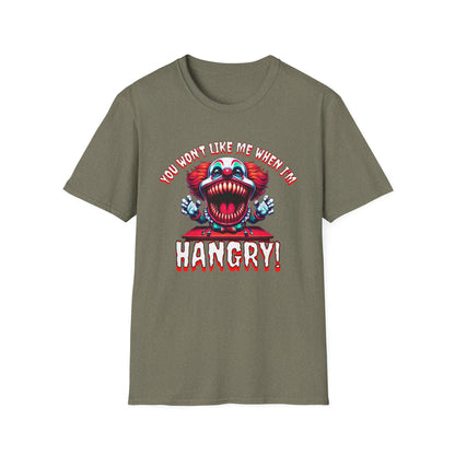 You Won't Like Me When I'm Hangry Killer Clown Unisex Softstyle T-Shirt Horror Fun