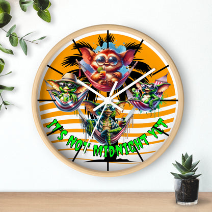 Summerween It's Not Midnight Yet! Gremlins Beach Day Wall Clock