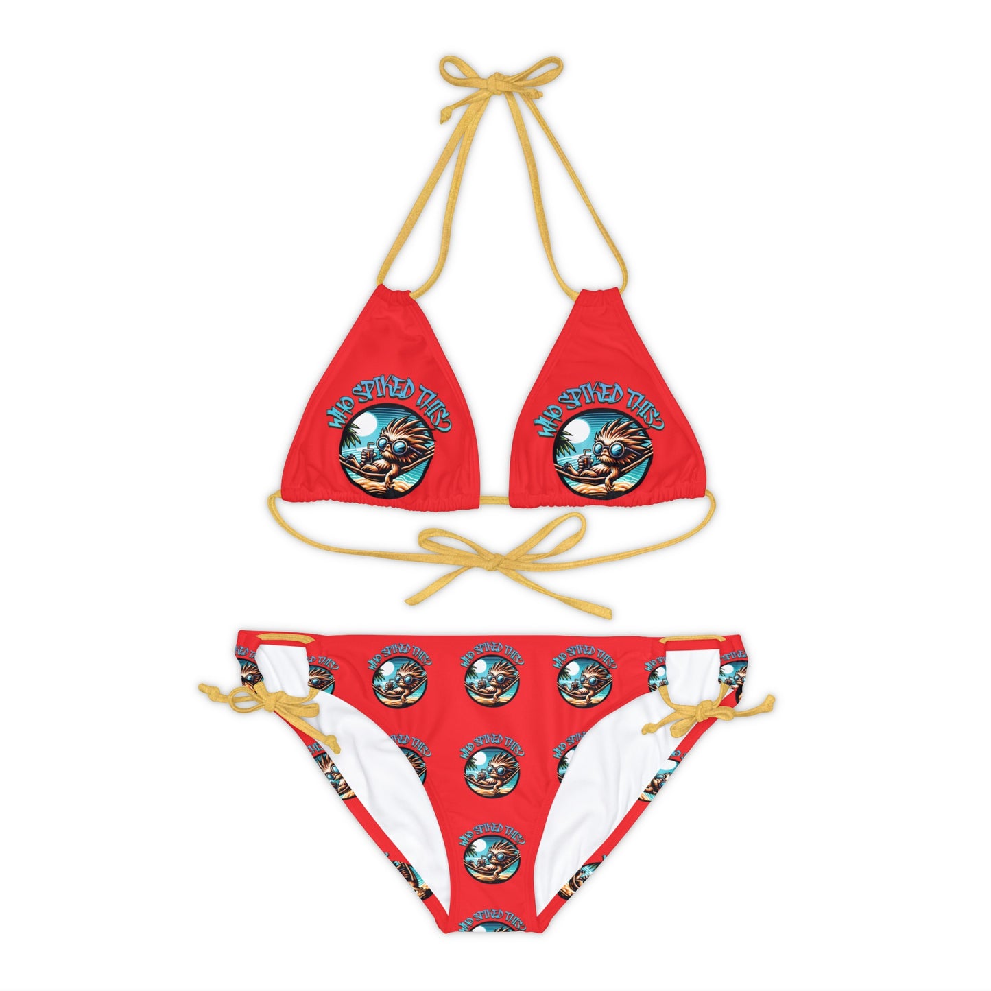 Summerween Who Spiked This? Strappy Bikini Set (AOP) Swimsuit