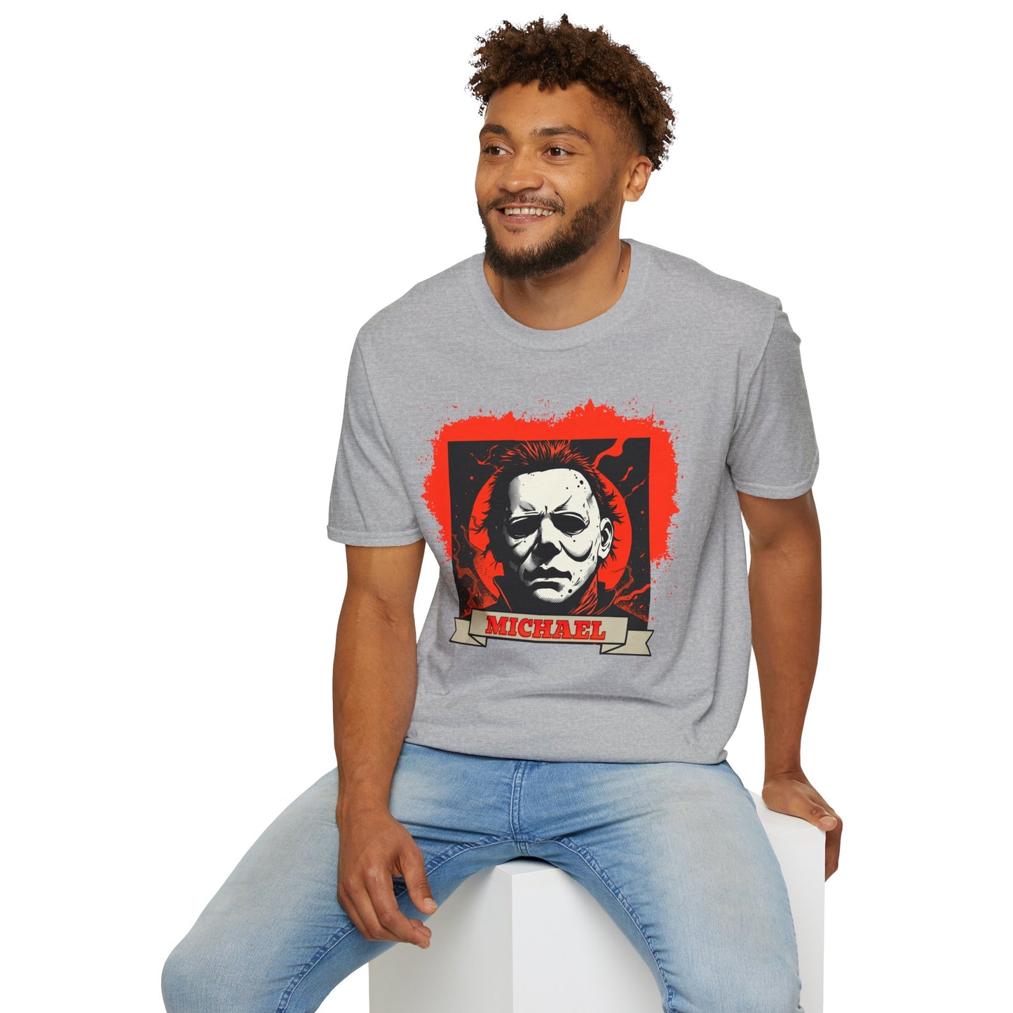 Vintage Horror Mask Portrait "Michael" Graphic T-Shirt