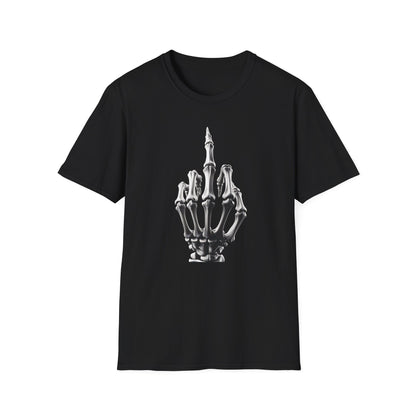 Skeleton Middle Finger T-Shirt — Edgy Gothic Graphic Tee