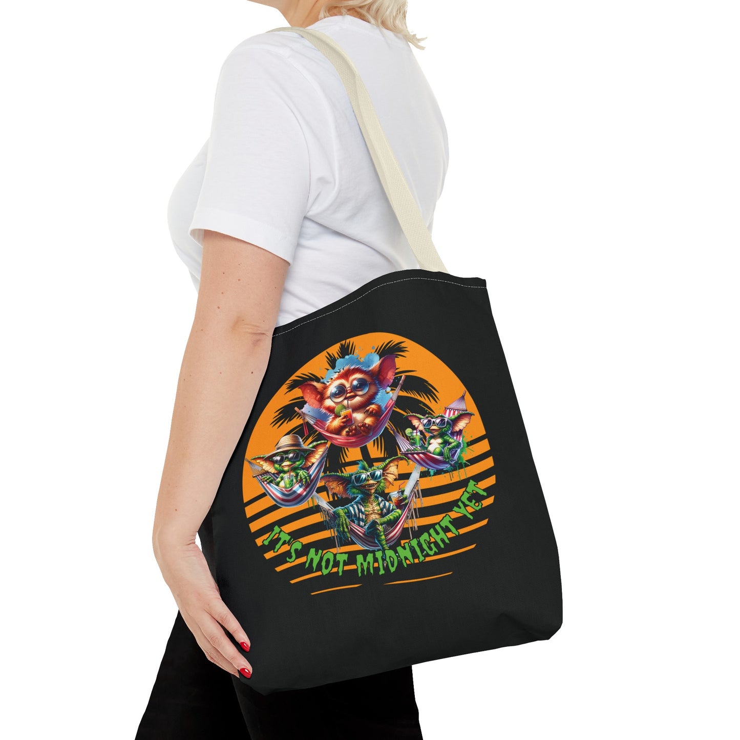 Summerween It's Not Midnight Yet Shoulder Tote Bag (AOP) 3 Sizes