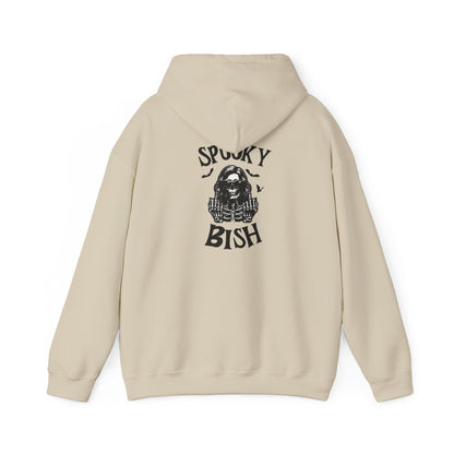 Spooky Bish Hoodie — Skeleton Finger and Sunglasses Design