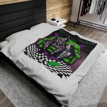 Beetlejuice 2 Inspired Here We Go Again Horror Fun Velveteen Plush Throw Blanket