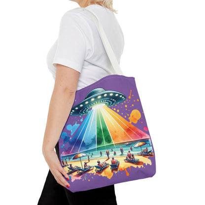 Summerween UFO Beach Day Shoulder Tote Bag (AOP) 3 Sizes