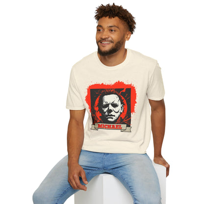 Vintage Horror Mask Portrait "Michael" Graphic T-Shirt