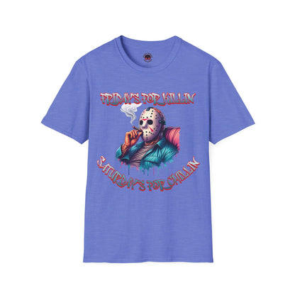 Summerween Saturday's For Chillin Jason 420 Unisex Soft style T-Shirt