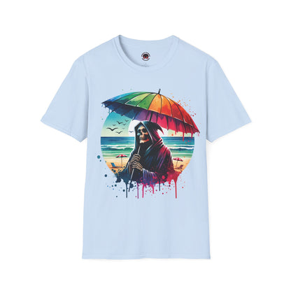 Summerween Pride Grim Reaper Beach Day Unisex Soft style T-Shirt