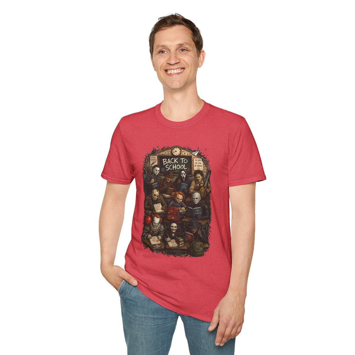 "Back to School" Horror Movie Character Class Portrait - T Shirt