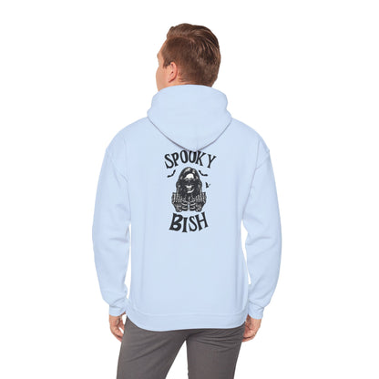 Spooky Bish Hoodie — Skeleton Finger and Sunglasses Design