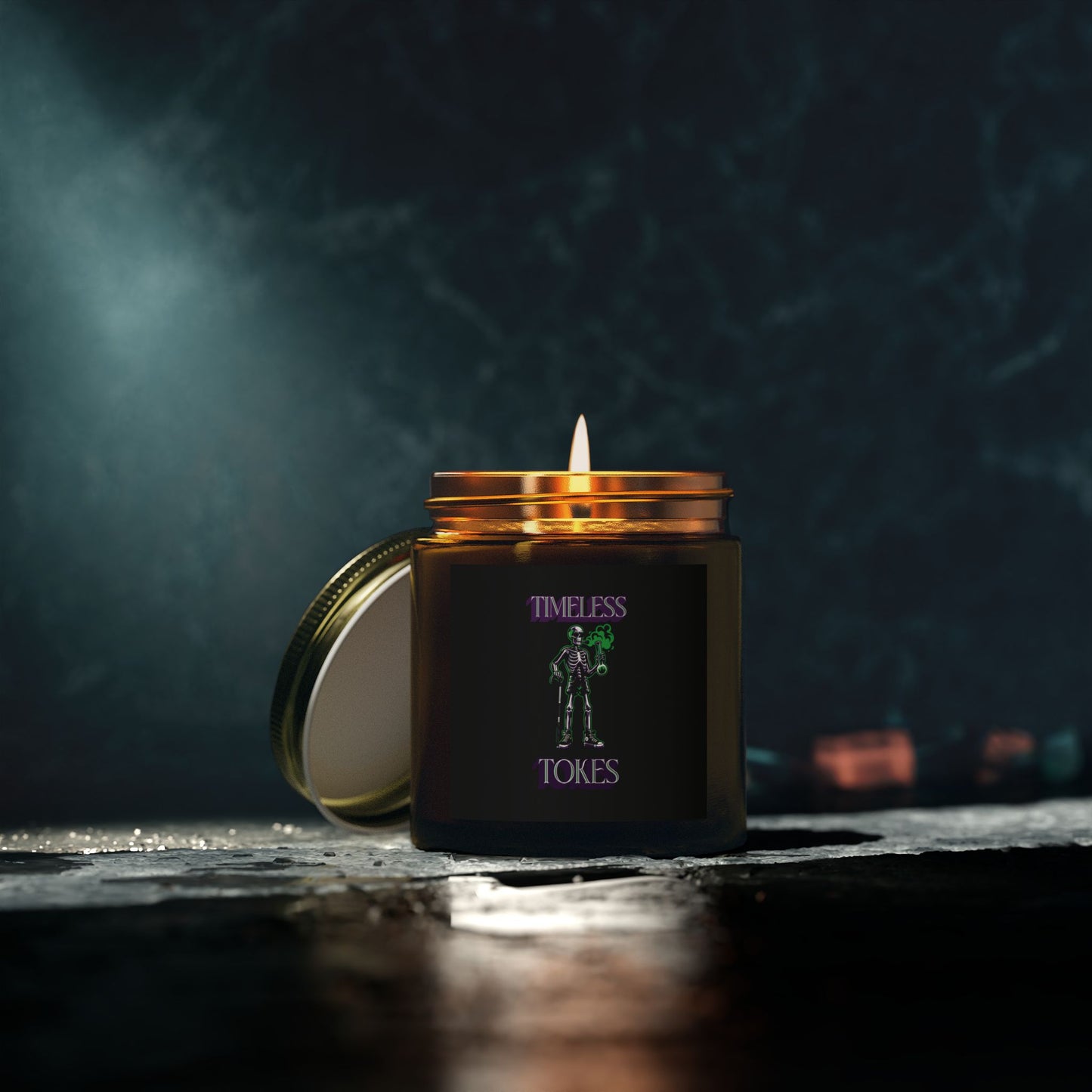 Scented Candle - Timeless Tokes Skeleton 420 Design (4oz, 9oz)